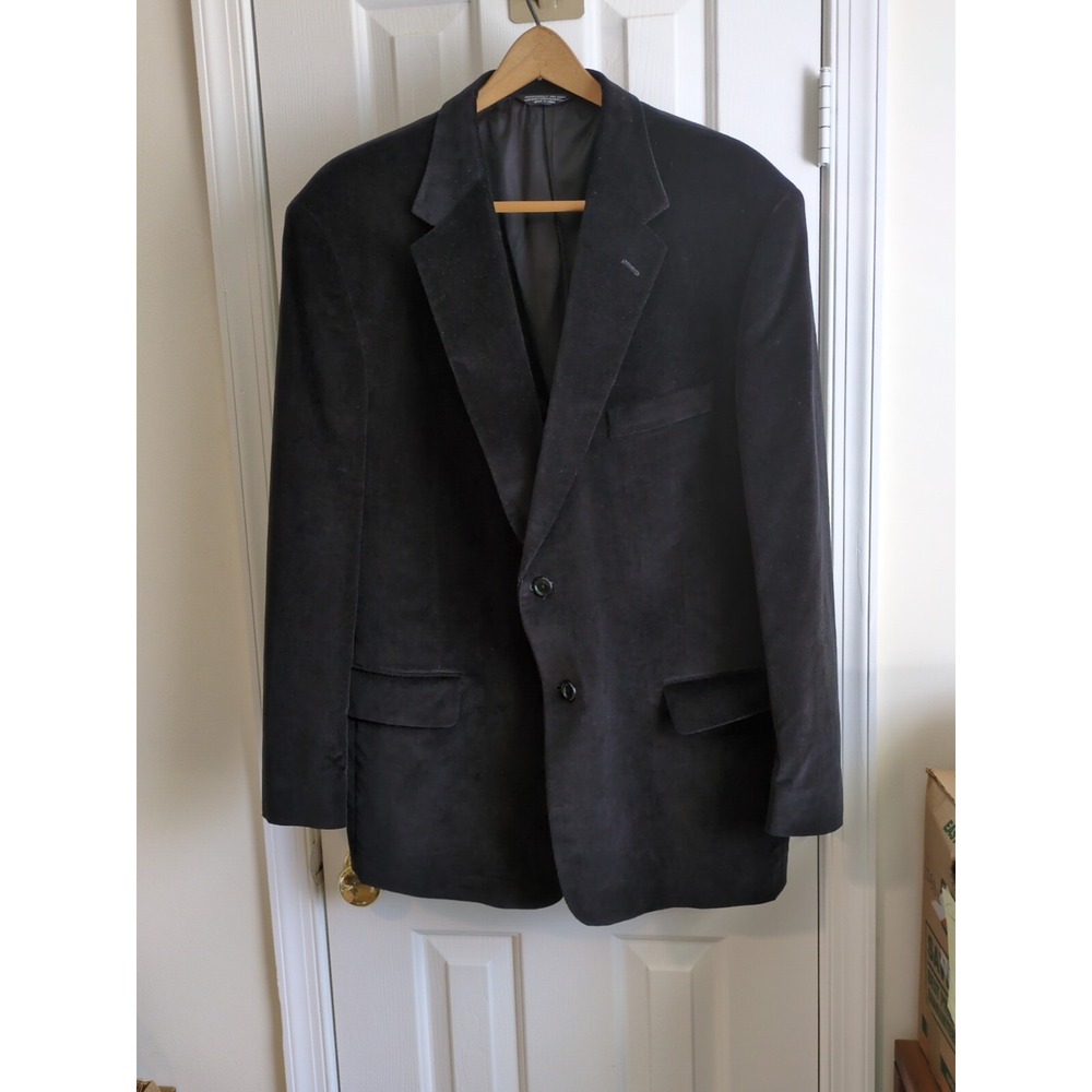 Vintage Evan Picone Men's Black Pinwale Corduroy Jacket‎ Size 46R